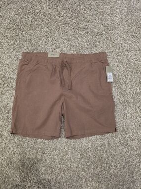 Goodfellow & Co Men's Drawstring Linen-Blend Shorts - Brown